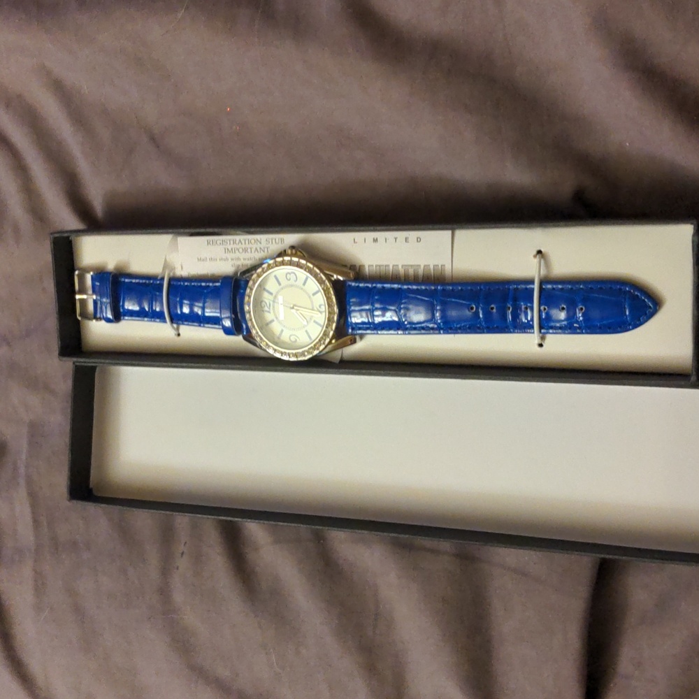 1987 Blue Manhattan Watch NIB